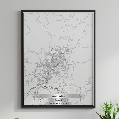 ROAD MAP OF ANDRADAS, BRAZIL BY MAPBAKES