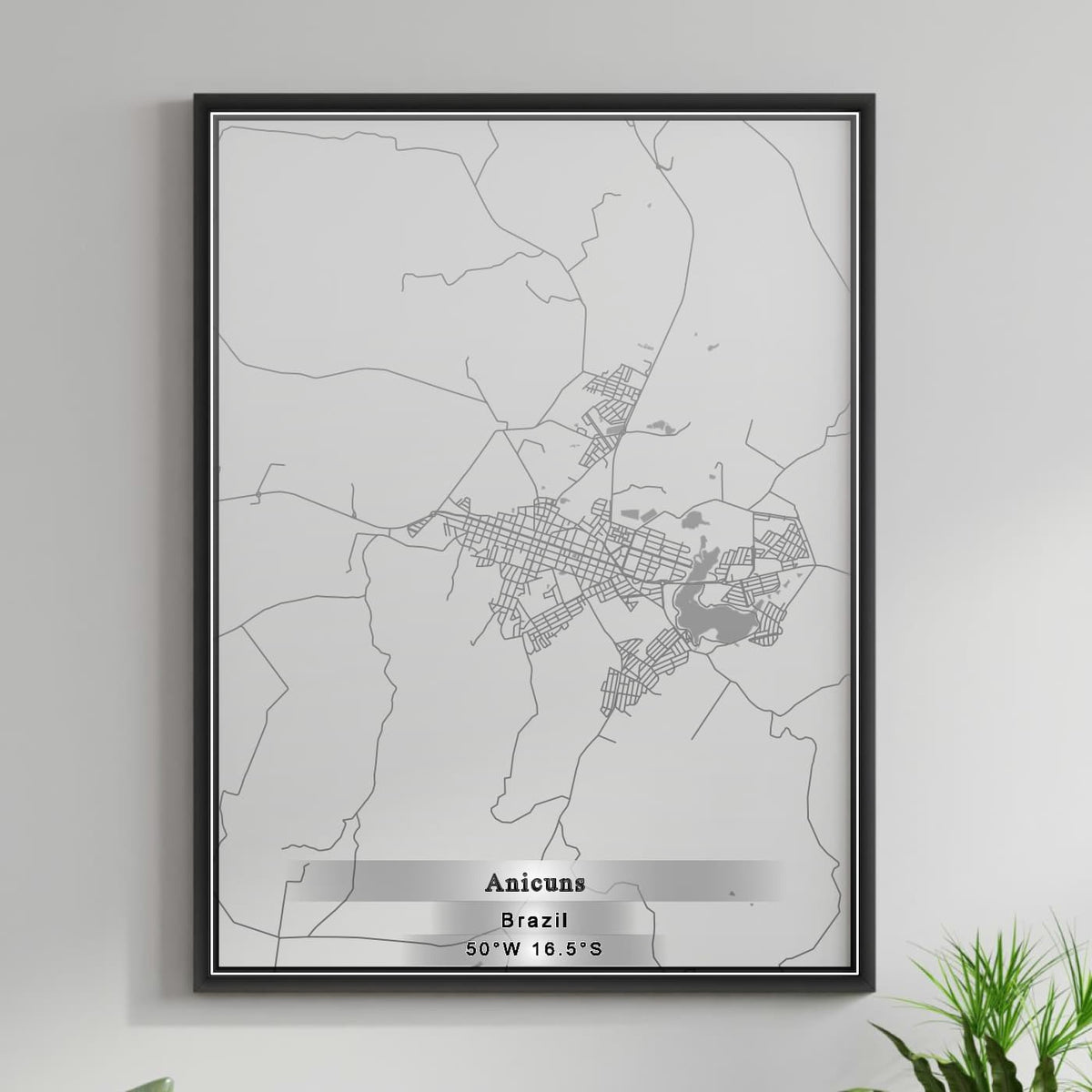 ROAD MAP OF ANICUNS, BRAZIL BY MAPBAKES