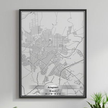 ROAD MAP OF ARAGUARI, BRAZIL BY MAPBAKES