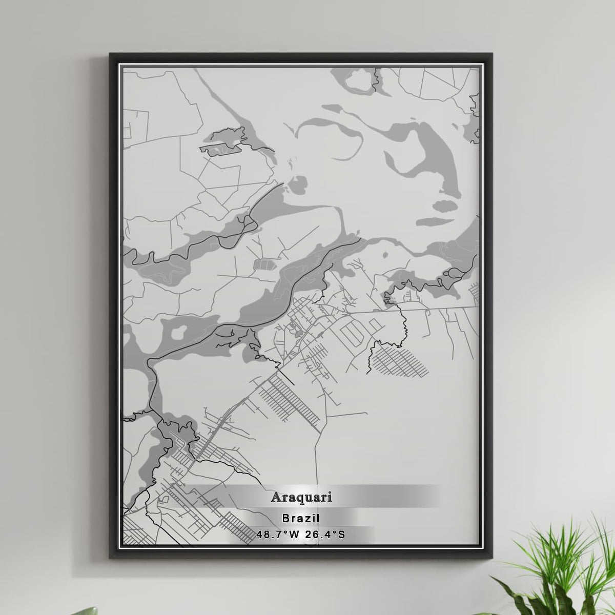 ROAD MAP OF ARAQUARI, BRAZIL BY MAPBAKES
