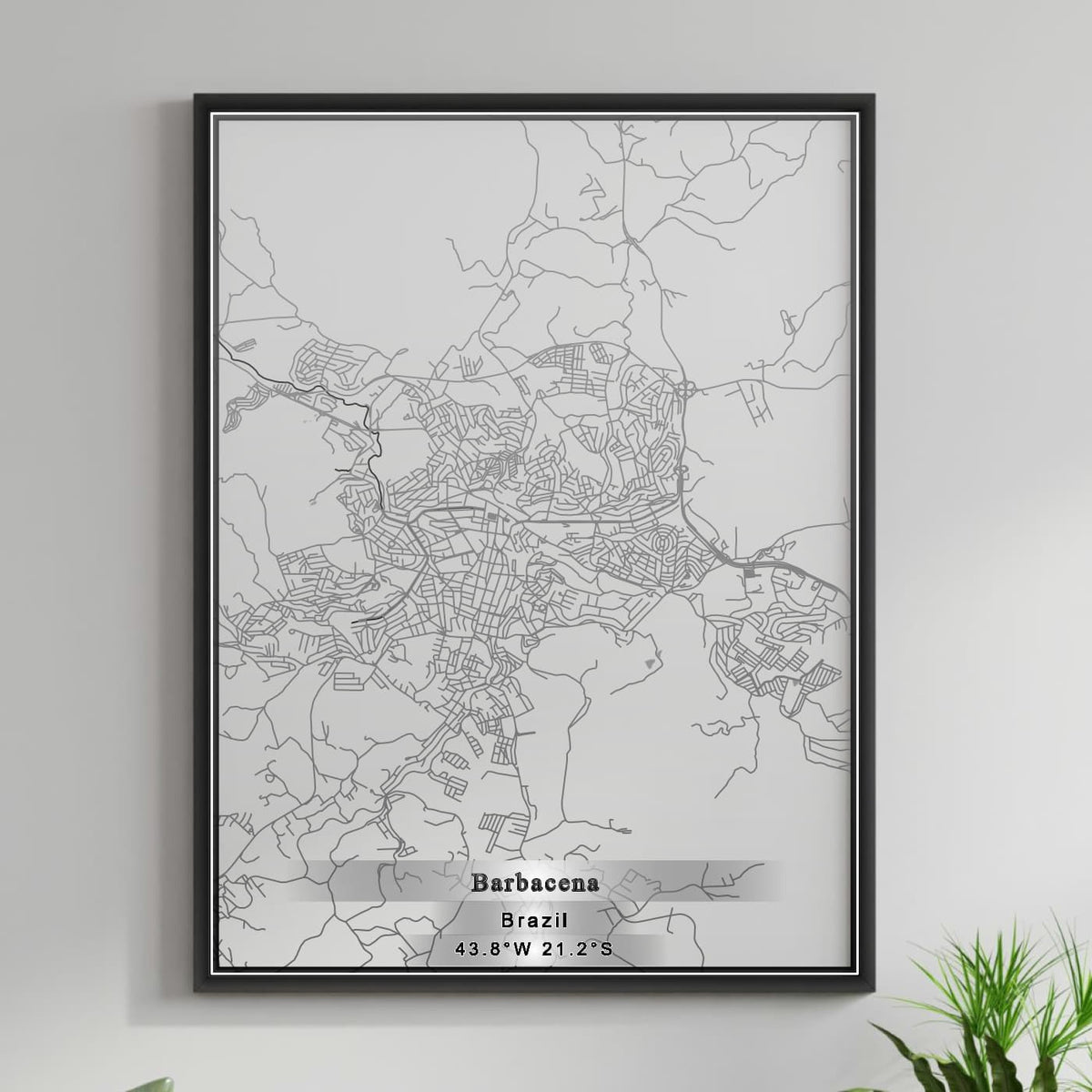ROAD MAP OF BARBACENA, BRAZIL BY MAPBAKES