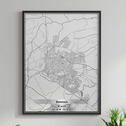 ROAD MAP OF BATATAIS, BRAZIL BY MAPBAKES