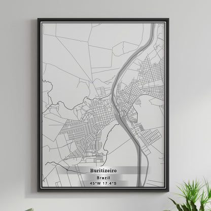 ROAD MAP OF BURITIZEIRO, BRAZIL BY MAPBAKES