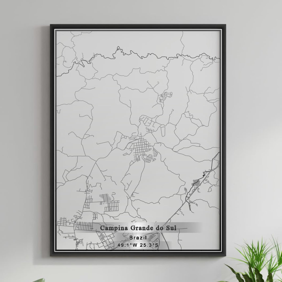 ROAD MAP OF CAMPINA GRANDE DO SUL, BRAZIL BY MAPBAKES