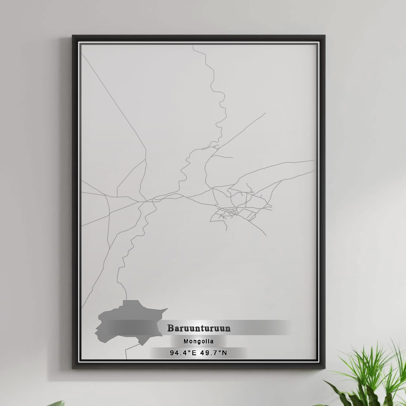 ROAD MAP OF BARUUNTURUUN, MANGOLIA BY MAPBAKES