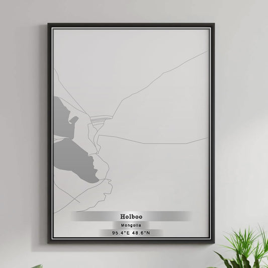 ROAD MAP OF HOLBOO, MANGOLIA BY MAPBAKES