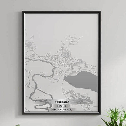 ROAD MAP OF SUHBAATAR, MANGOLIA BY MAPBAKES