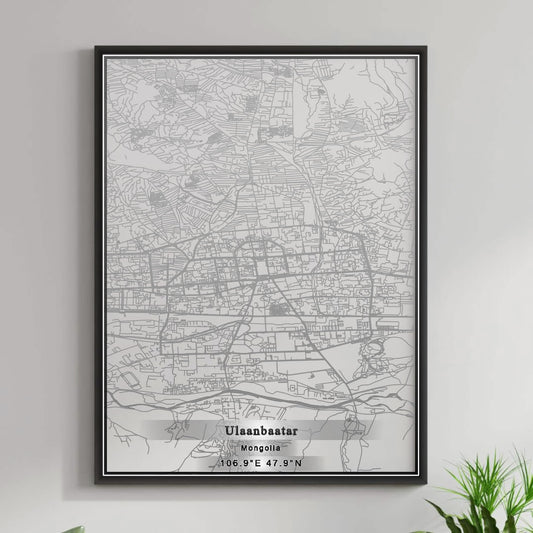 ROAD MAP OF ULAANBAATAR, MANGOLIA BY MAPBAKES