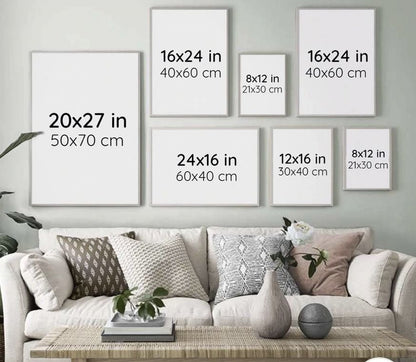 Frame Sizes for Wall Decor by Mapbakes