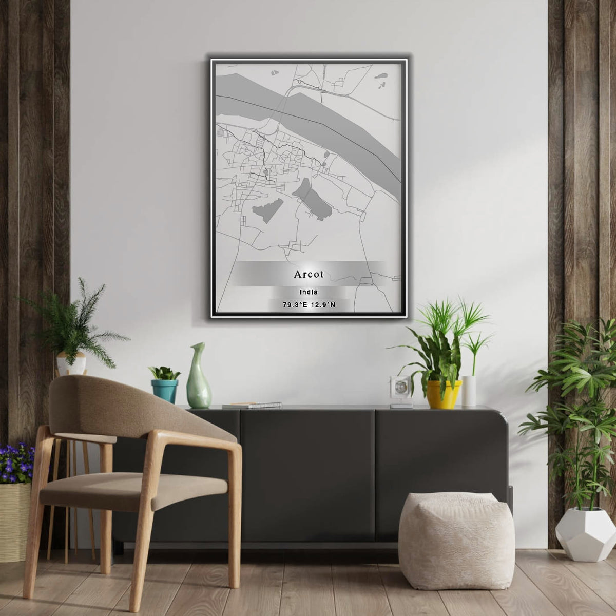 ROAD MAP OF ARCOT, INDIA BY MAPBAKES