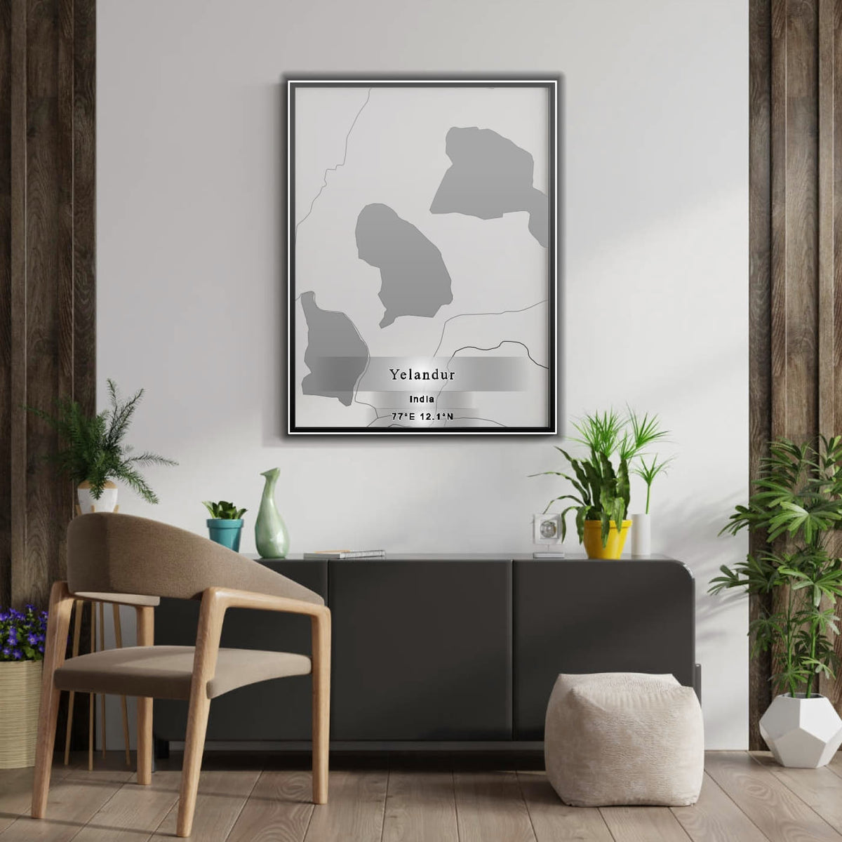 ROAD MAP OF YELANDUR, INDIA BY MAPBAKES