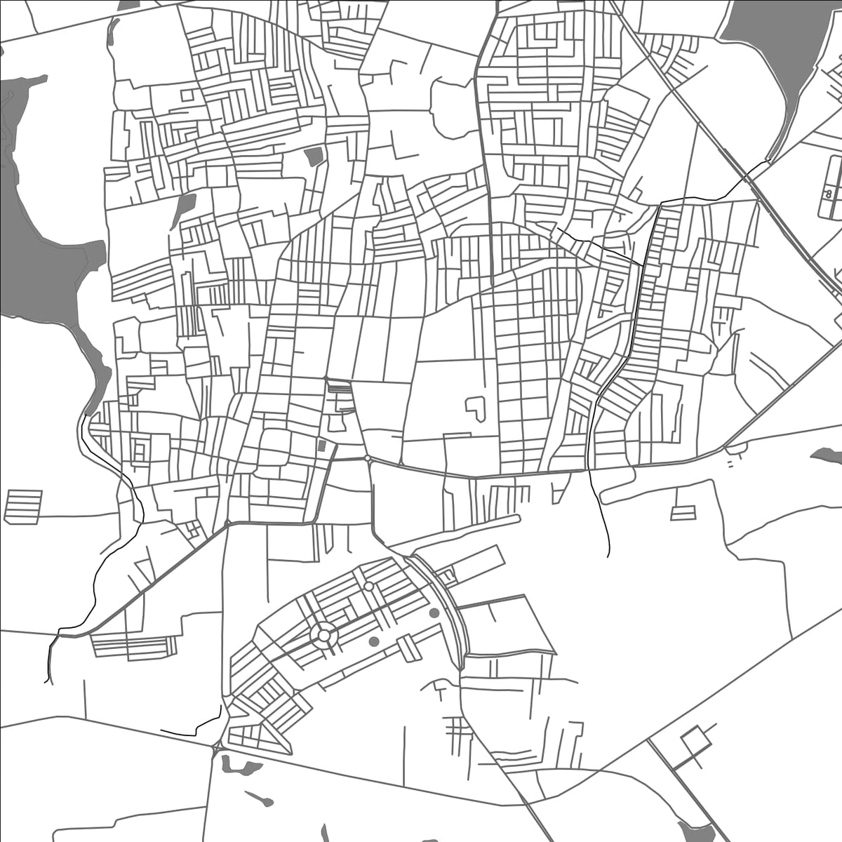 ROAD MAP OF HASSAN, INDIA BY MAPBAKES