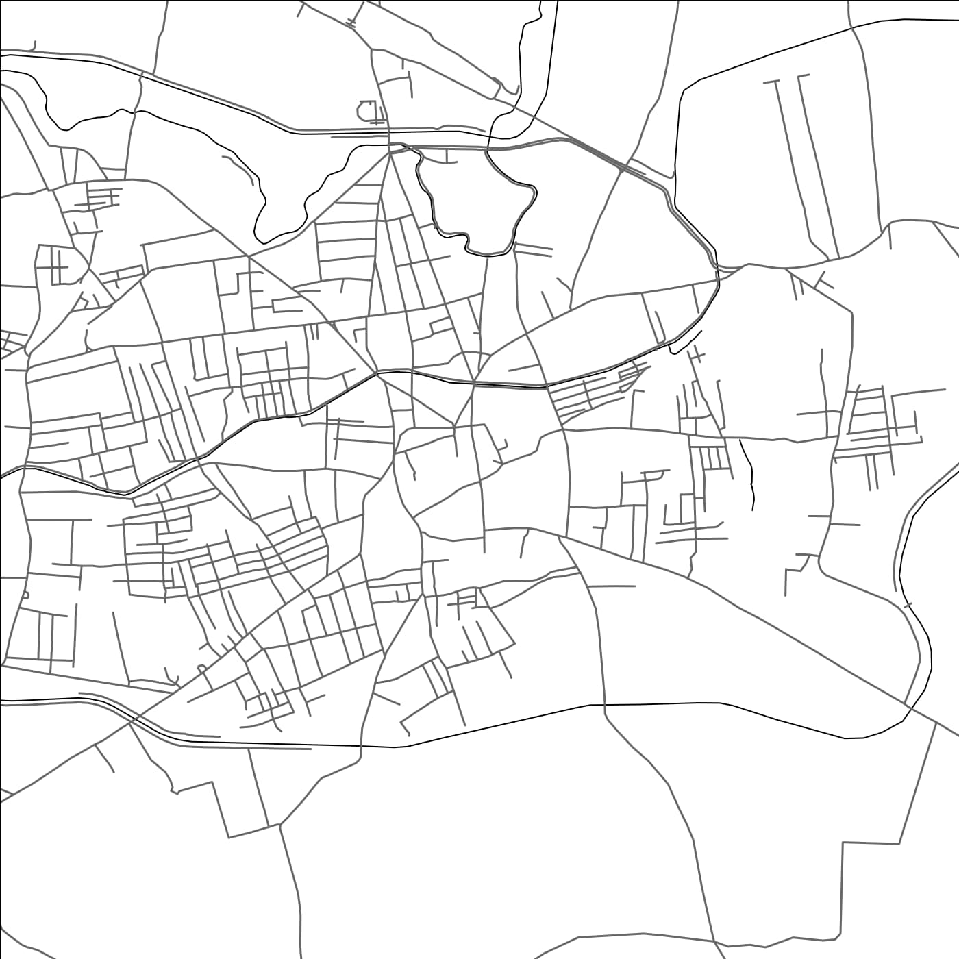 ROAD MAP OF HOSPET, INDIA BY MAPBAKES