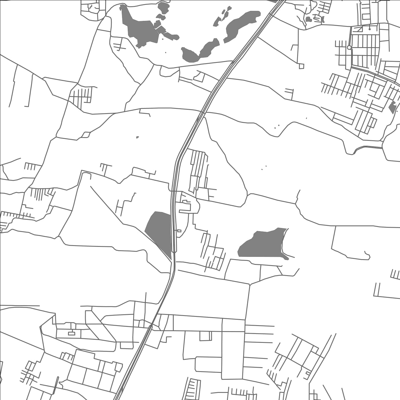 ROAD MAP OF HUNASAMARANHALLI, INDIA BY MAPBAKES