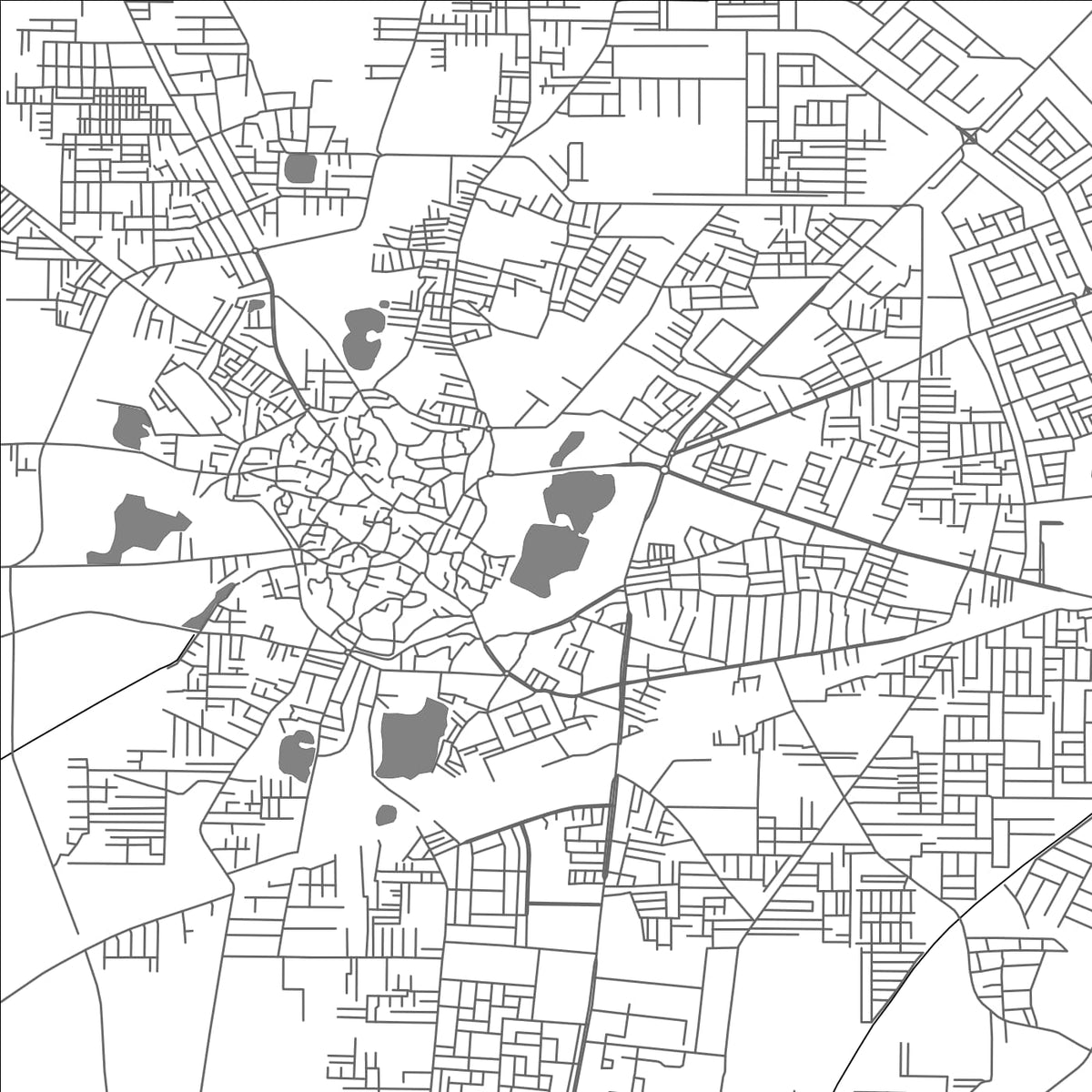 ROAD MAP OF KAITHAL, INDIA BY MAPBAKES