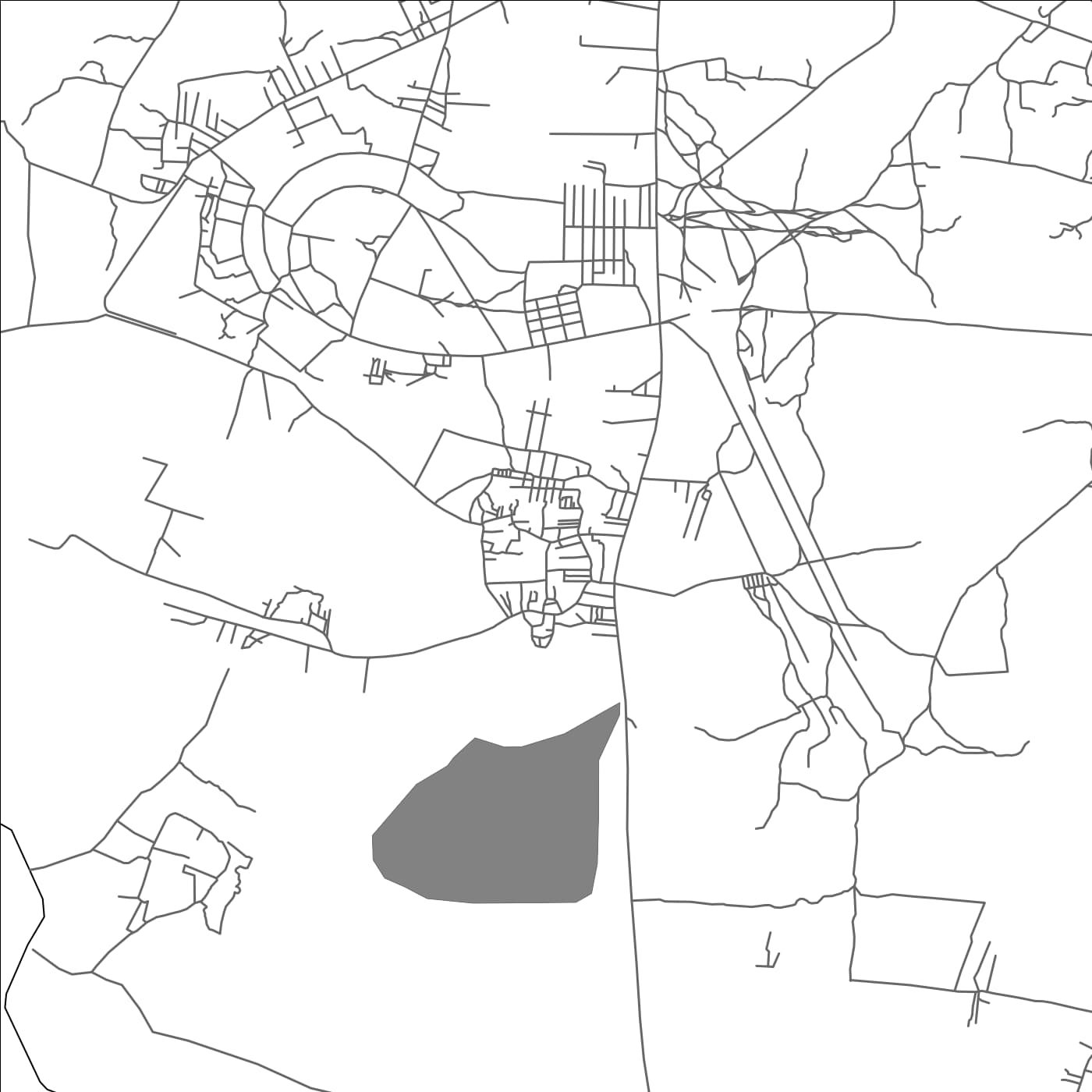 ROAD MAP OF MAMNUR, INDIA BY MAPBAKES