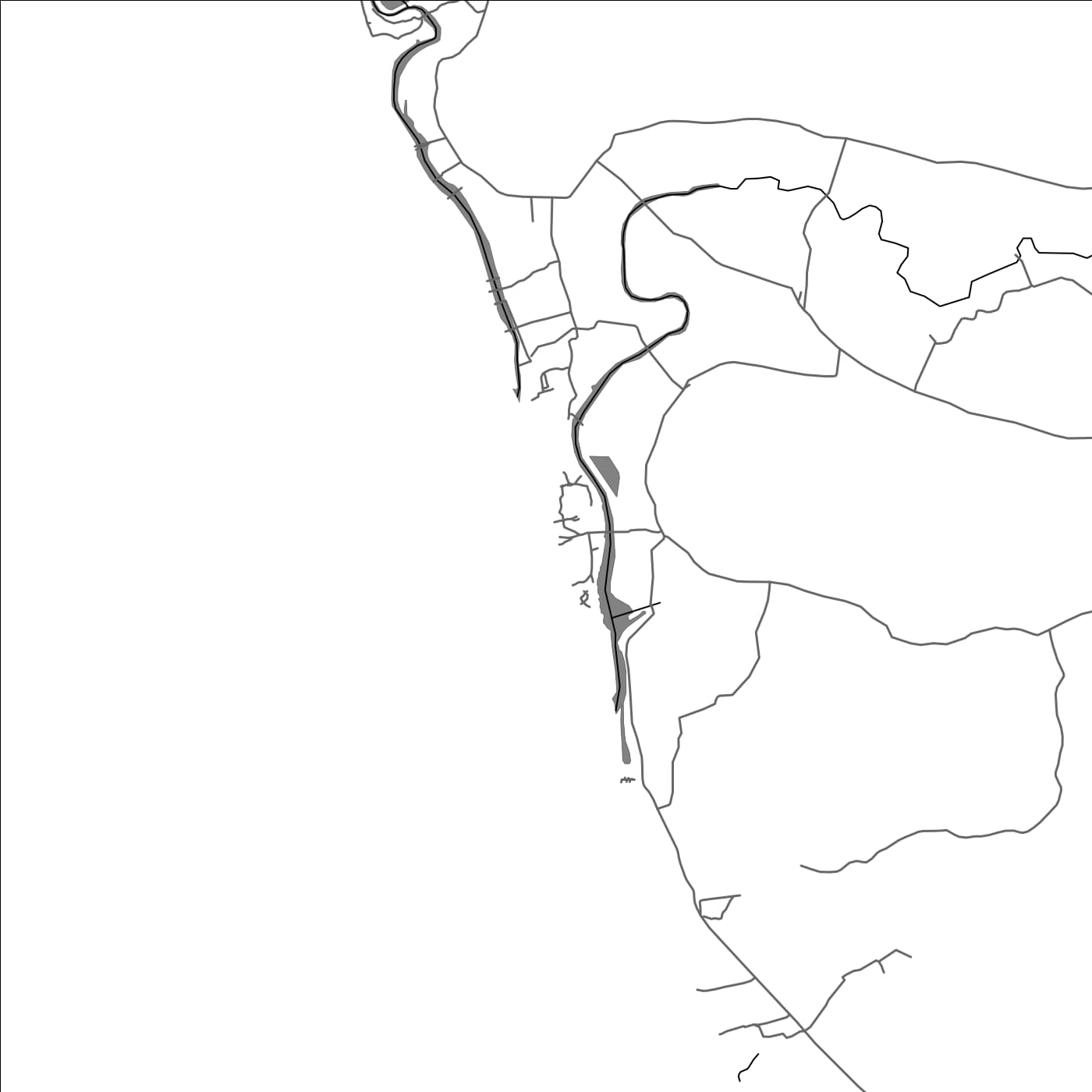 ROAD MAP OF MANDREM, INDIA BY MAPBAKES