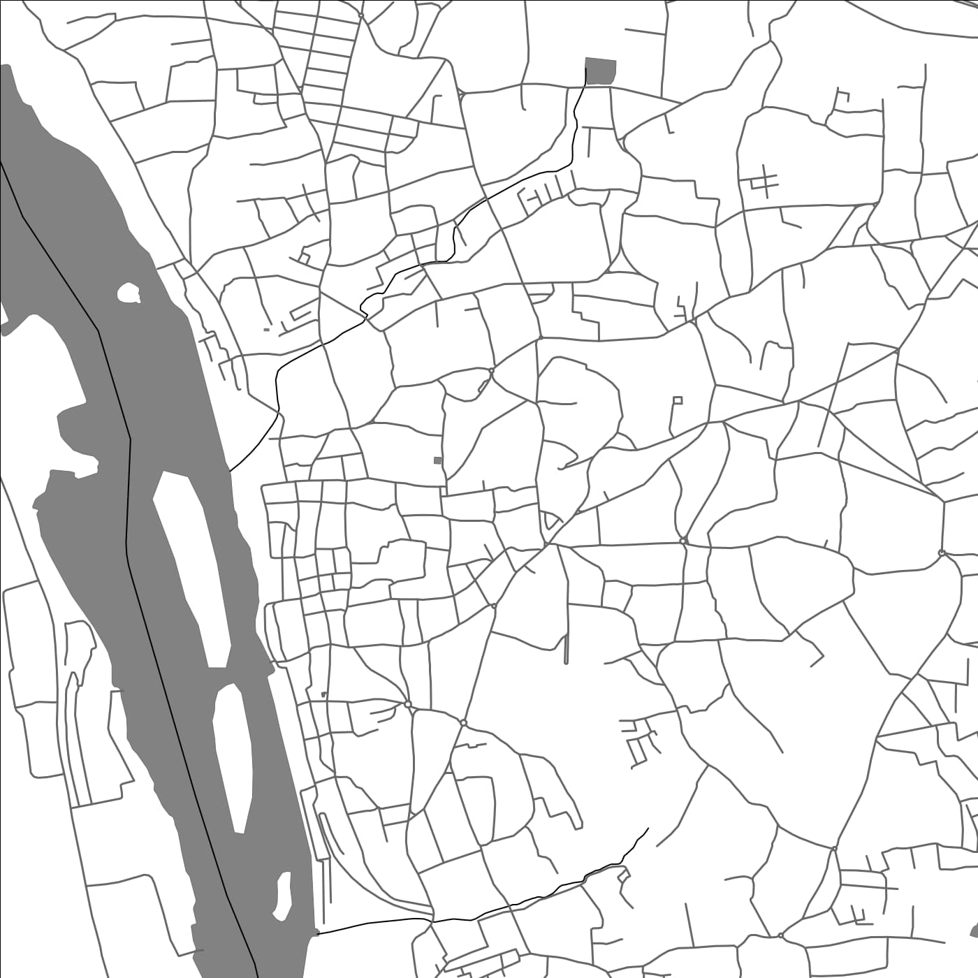 ROAD MAP OF MANJANADI, INDIA BY MAPBAKES