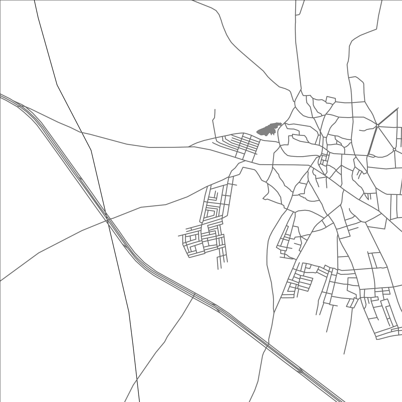 ROAD MAP OF RANIBENNUR, INDIA BY MAPBAKES