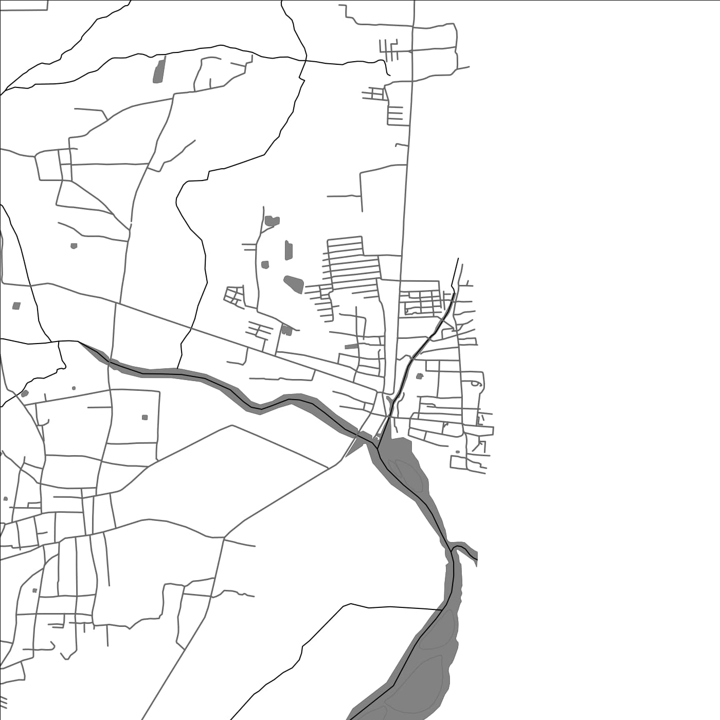 ROAD MAP OF TRANQUEBAR, INDIA BY MAPBAKES