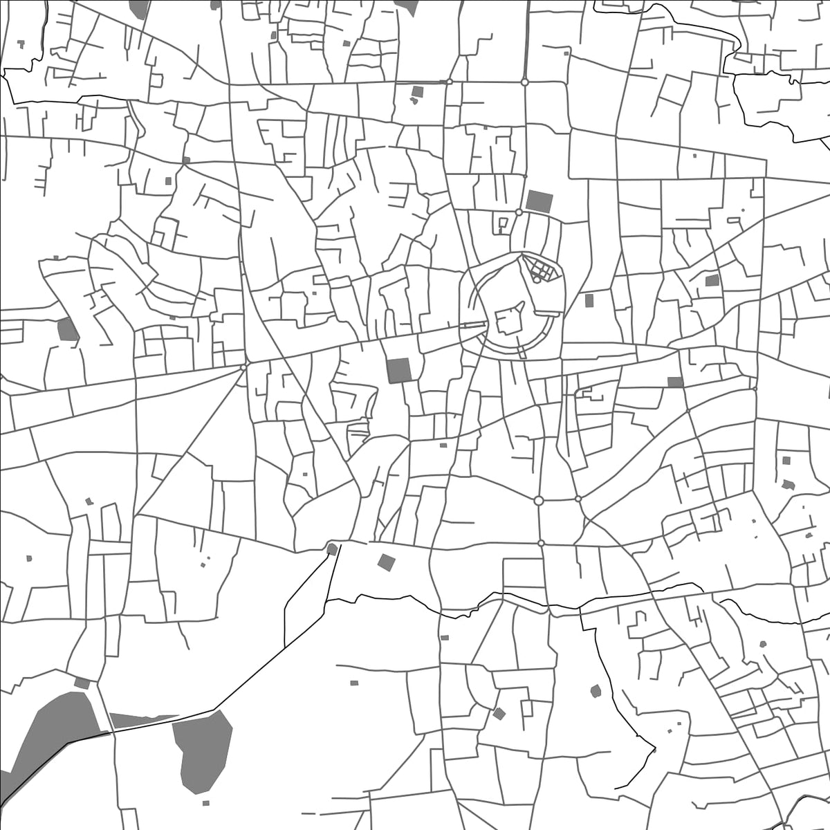 ROAD MAP OF TRICHUR, INDIA BY MAPBAKES