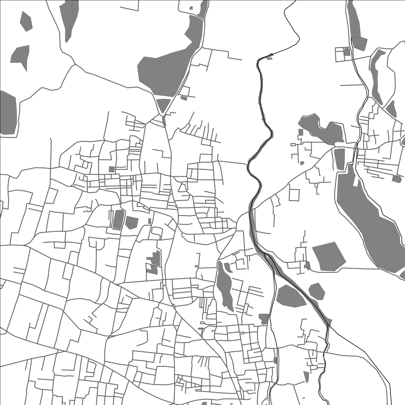 ROAD MAP OF VADASSERI, INDIA BY MAPBAKES