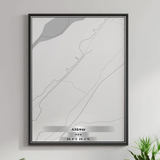 ROAD MAP OF ABHWAR, INDIA BY MAPBAKES