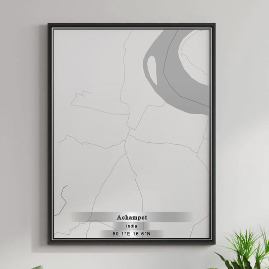ROAD MAP OF ACHAMPET, INDIA BY MAPBAKES