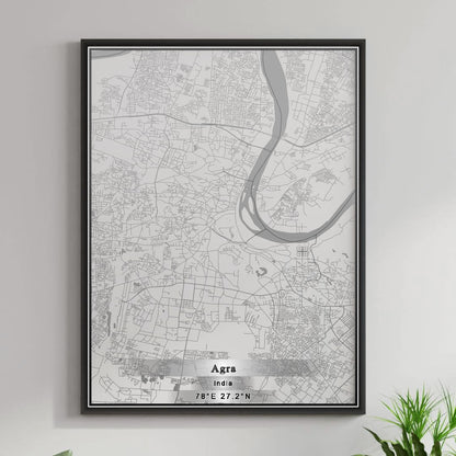 ROAD MAP OF AGRA, INDIA BY MAPBAKES