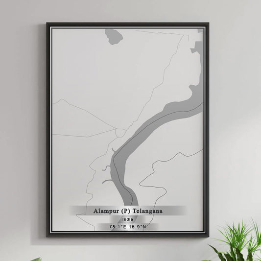 ROAD MAP OF ALAMPUR (P) TELANGANA, INDIA BY MAPBAKES