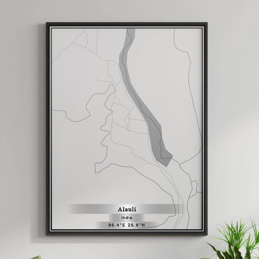 ROAD MAP OF ALAULI, INDIA BY MAPBAKES