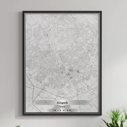 ROAD MAP OF ALIGARH, INDIA BY MAPBAKES