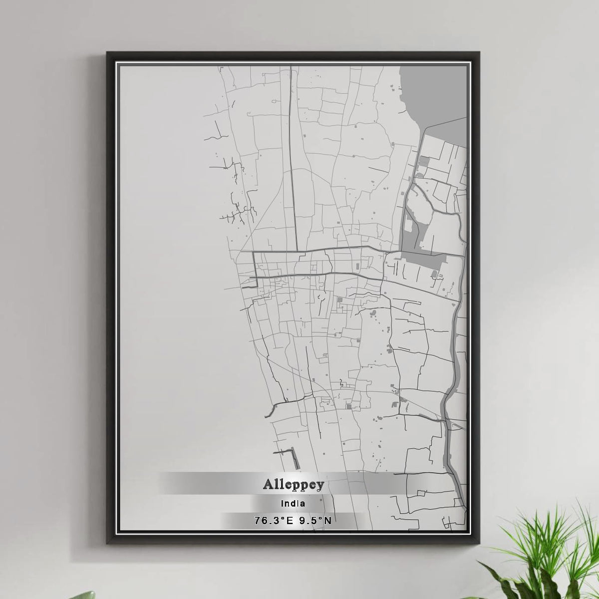 ROAD MAP OF ALLEPPEY, INDIA BY MAPBAKES