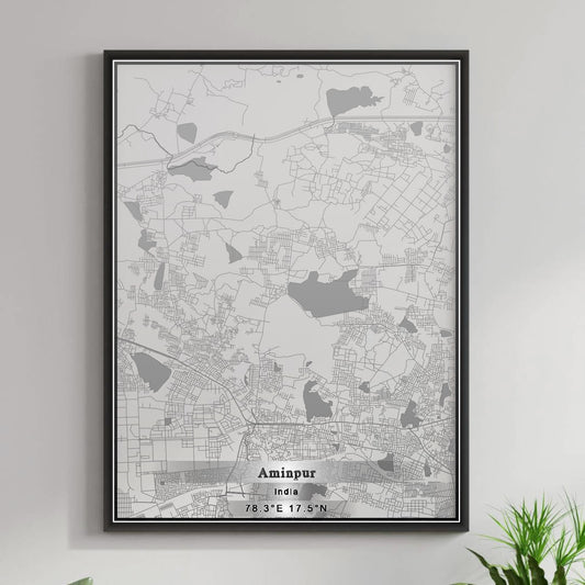 ROAD MAP OF AMINPUR, INDIA BY MAPBAKES