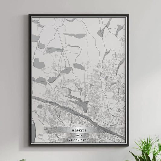 ROAD MAP OF ANAIYUR, INDIA BY MAPBAKES