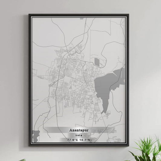 ROAD MAP OF ANANTAPUR, INDIA BY MAPBAKES