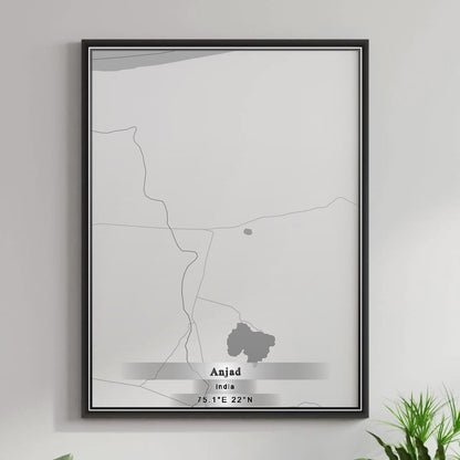 ROAD MAP OF ANJAD, INDIA BY MAPBAKES