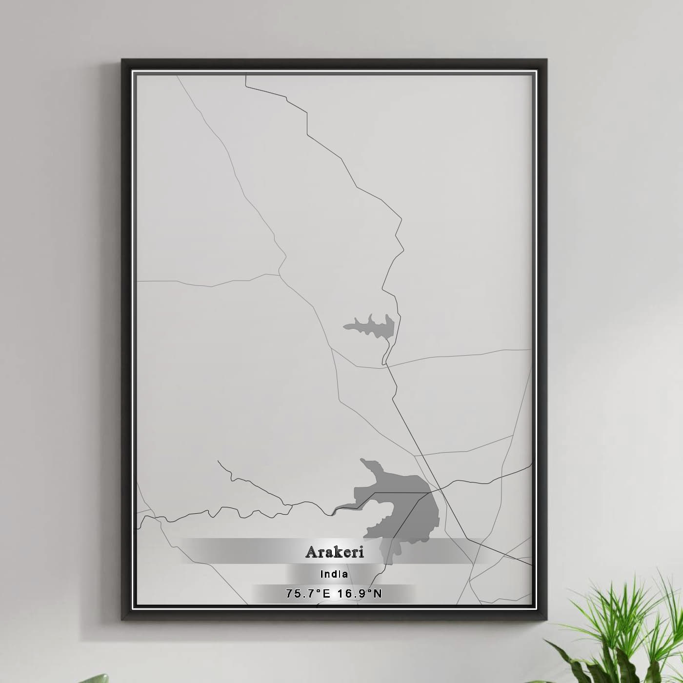 ROAD MAP OF ARAKERI, INDIA BY MAPBAKES