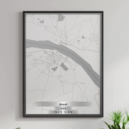 ROAD MAP OF ARCOT, INDIA BY MAPBAKES