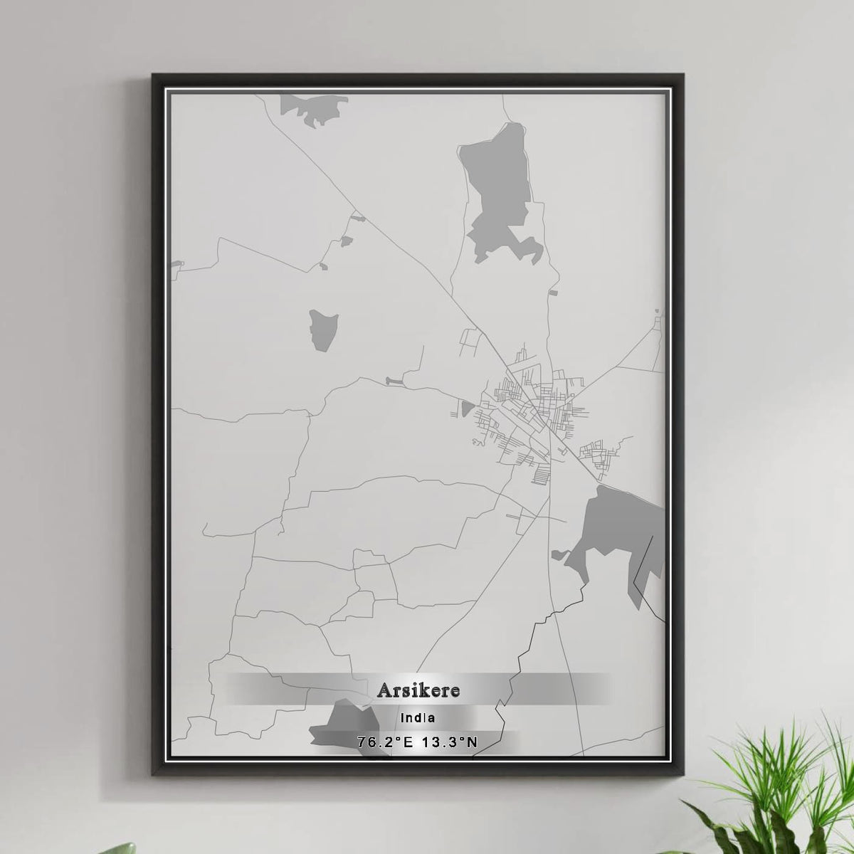 ROAD MAP OF ARSIKERE, INDIA BY MAPBAKES