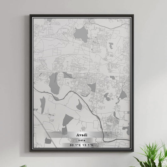 ROAD MAP OF AVADI, INDIA BY MAPBAKES