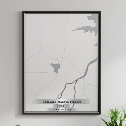 ROAD MAP OF BADAGAON MADHYA PRADESH, INDIA BY MAPBAKES