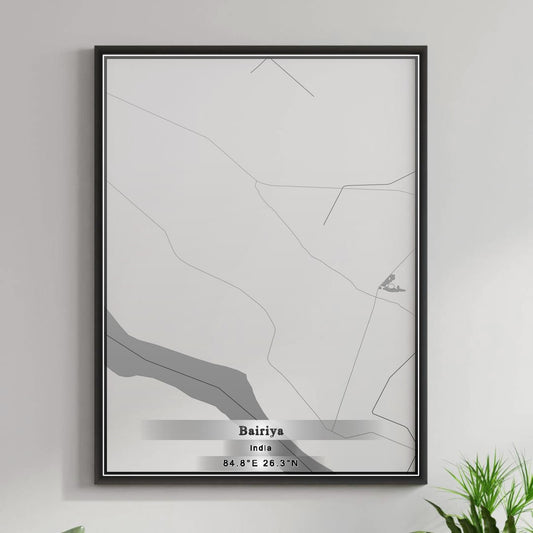 ROAD MAP OF BAIRIYA, INDIA BY MAPBAKES