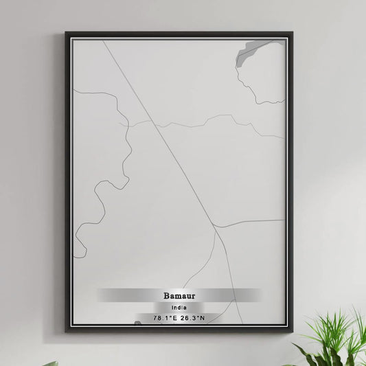 ROAD MAP OF BAMAUR, INDIA BY MAPBAKES