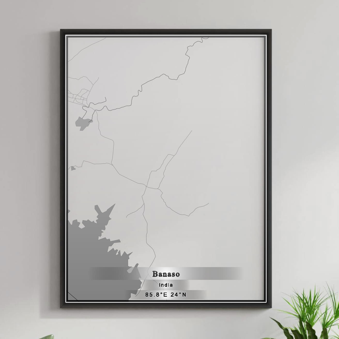 ROAD MAP OF BANASO, INDIA BY MAPBAKES