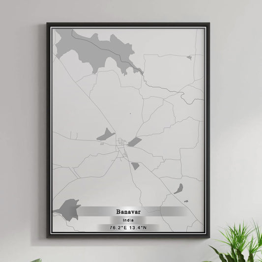 ROAD MAP OF BANAVAR, INDIA BY MAPBAKES