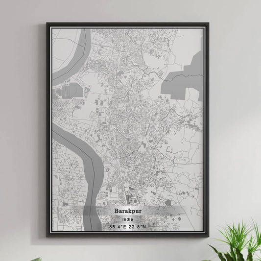 ROAD MAP OF BARAKPUR, INDIA BY MAPBAKES