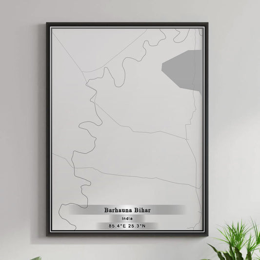 ROAD MAP OF BARHAUNA BIHAR, INDIA BY MAPBAKES