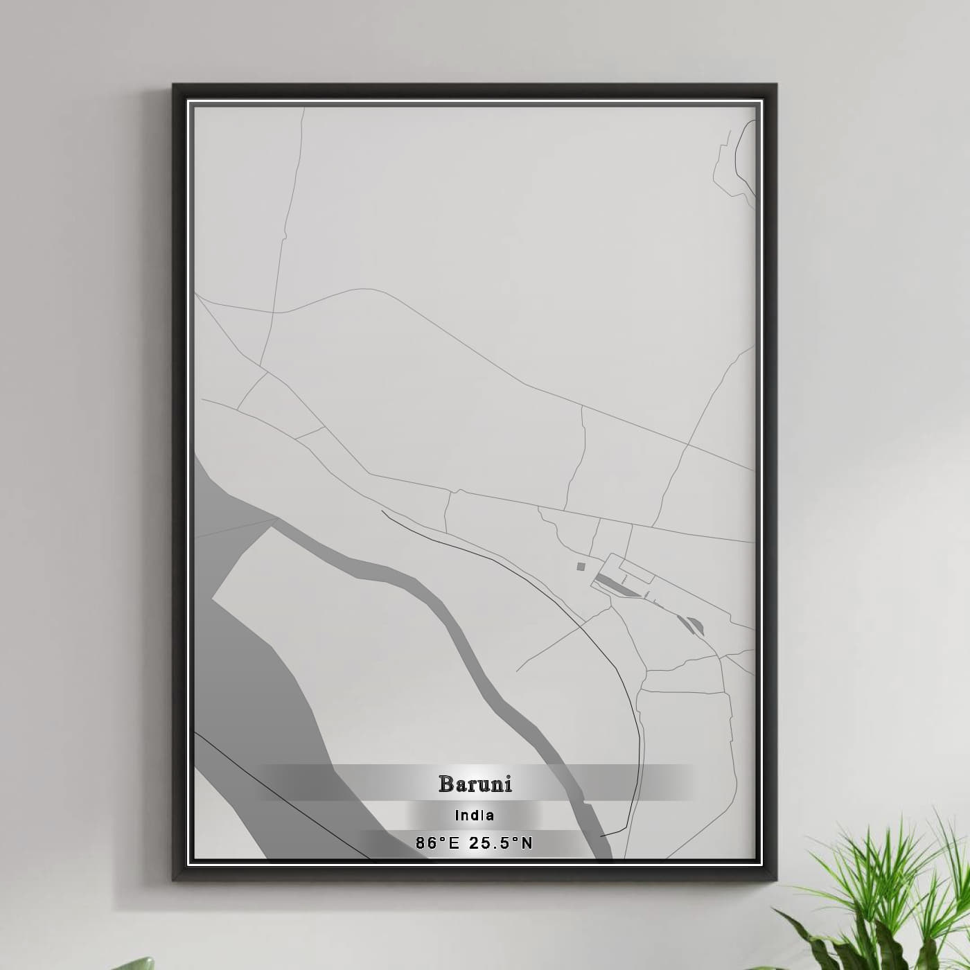 ROAD MAP OF BARUNI, INDIA BY MAPBAKES