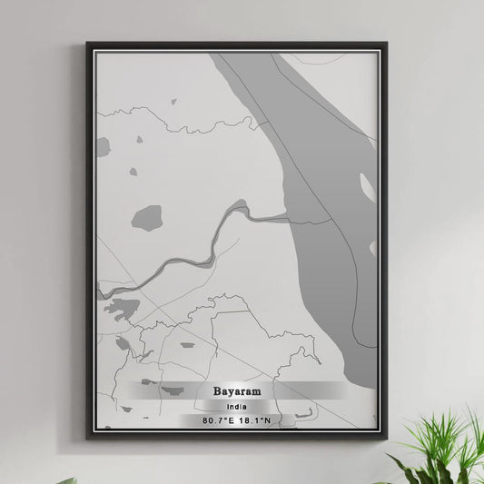 ROAD MAP OF BAYARAM, INDIA BY MAPBAKES